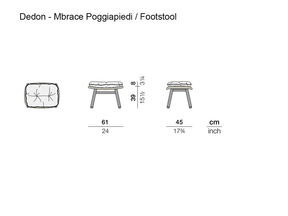 Dedon Mbrace Alu Footstool