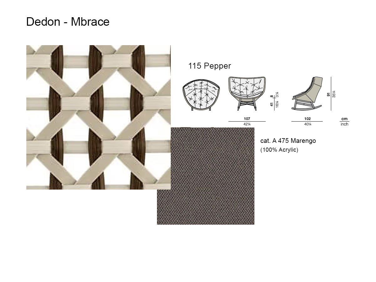 Dedon Mbrace Rocking Chair 115 Pepper475 Marengo