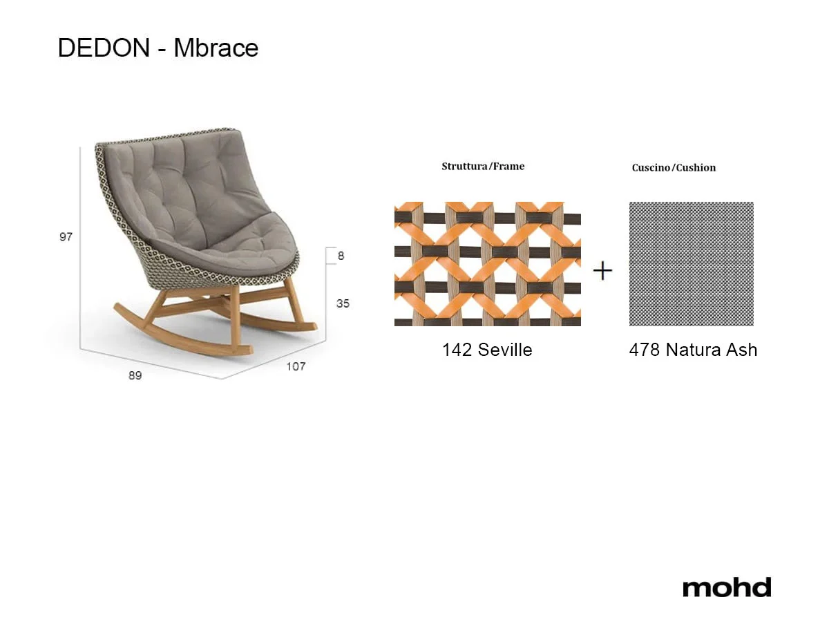 Dedon Mbrace Rocking Armchair 142 Sevillecushion A Natura Ash