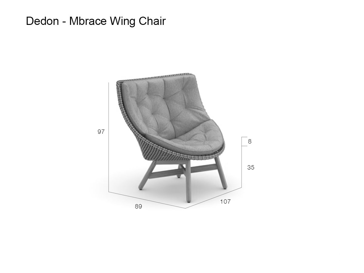 Dedon Mbrace Wing Chair 141 Baltic Seat Cushion 473 Natura Juniper