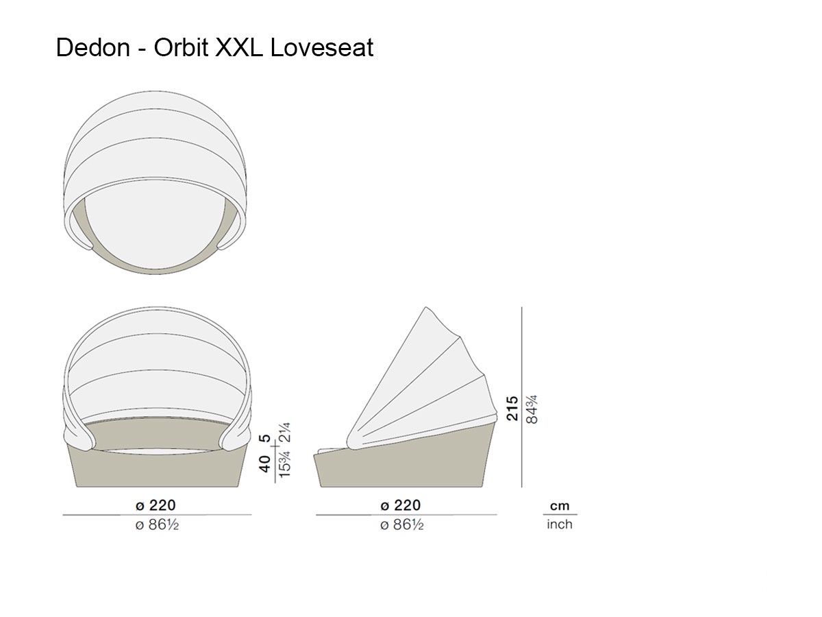 Dedon Orbit Xxl Loveseat With Canopy