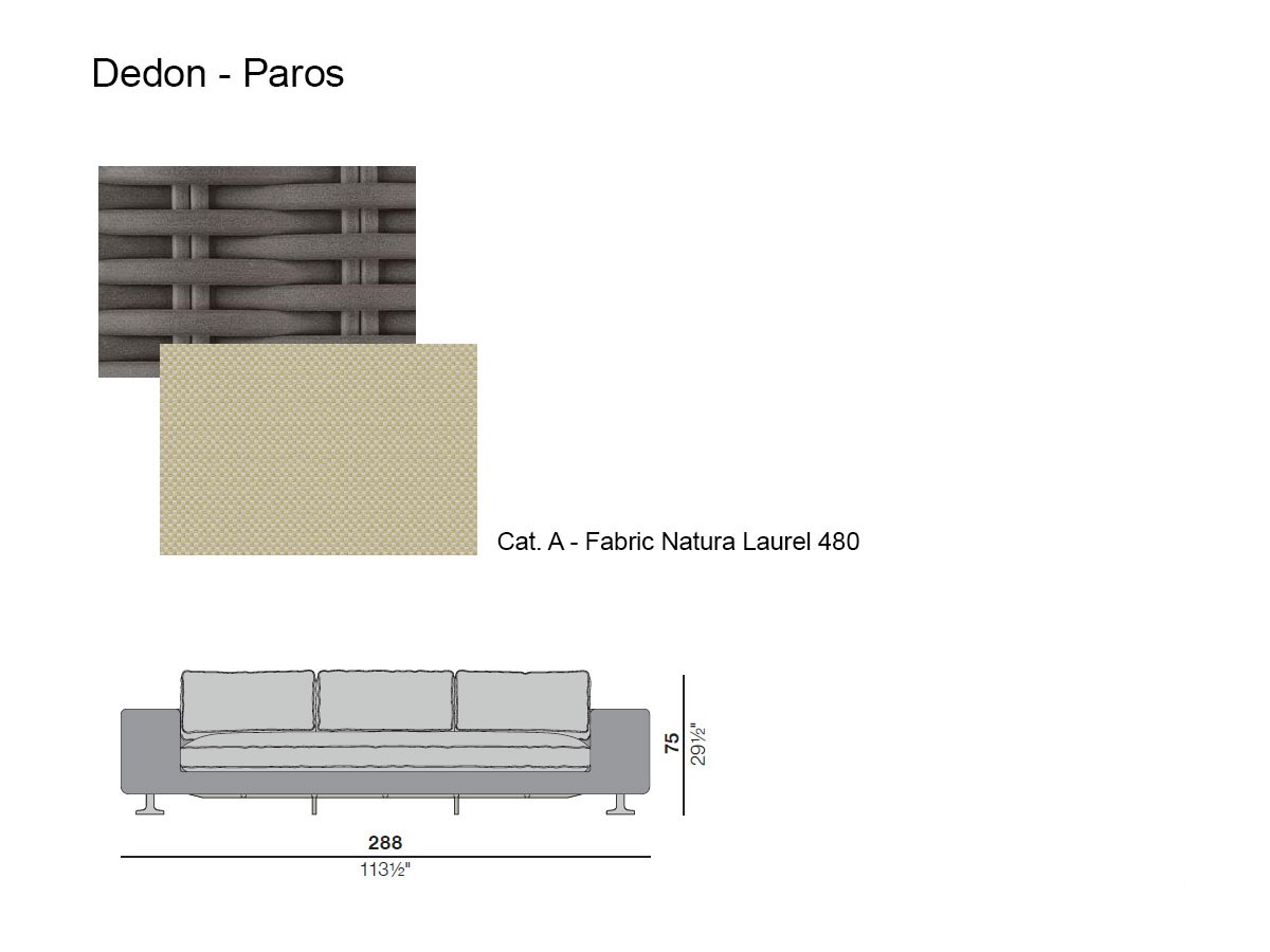 Dedon Paros 3 Seater Sofa Natura Laurel
