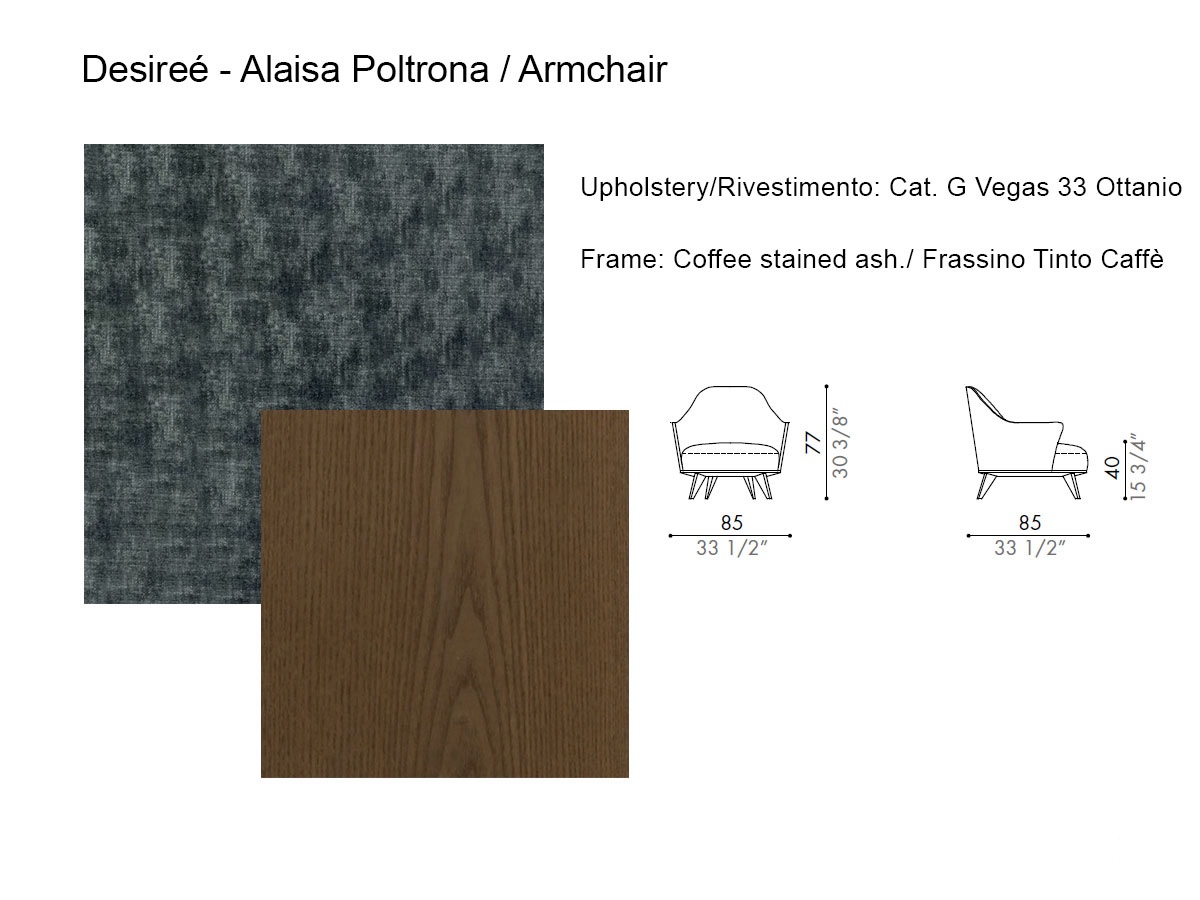 Désirée Divani Alaisa Armchair Cat G Vegas 33 Ottaniocoffee Stained Ash