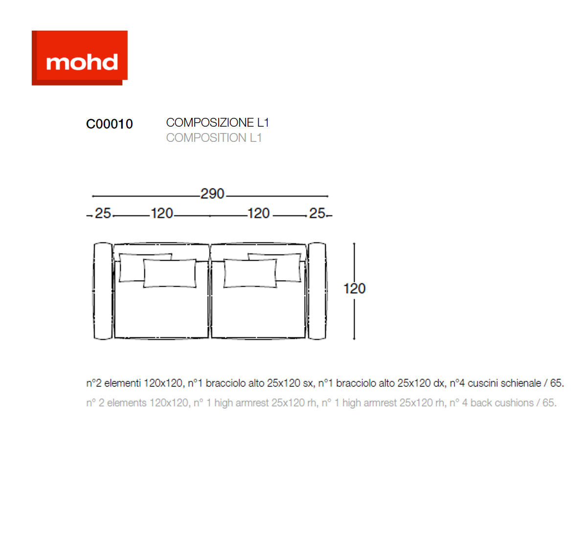Désirée Divani Boog Modular Sofa