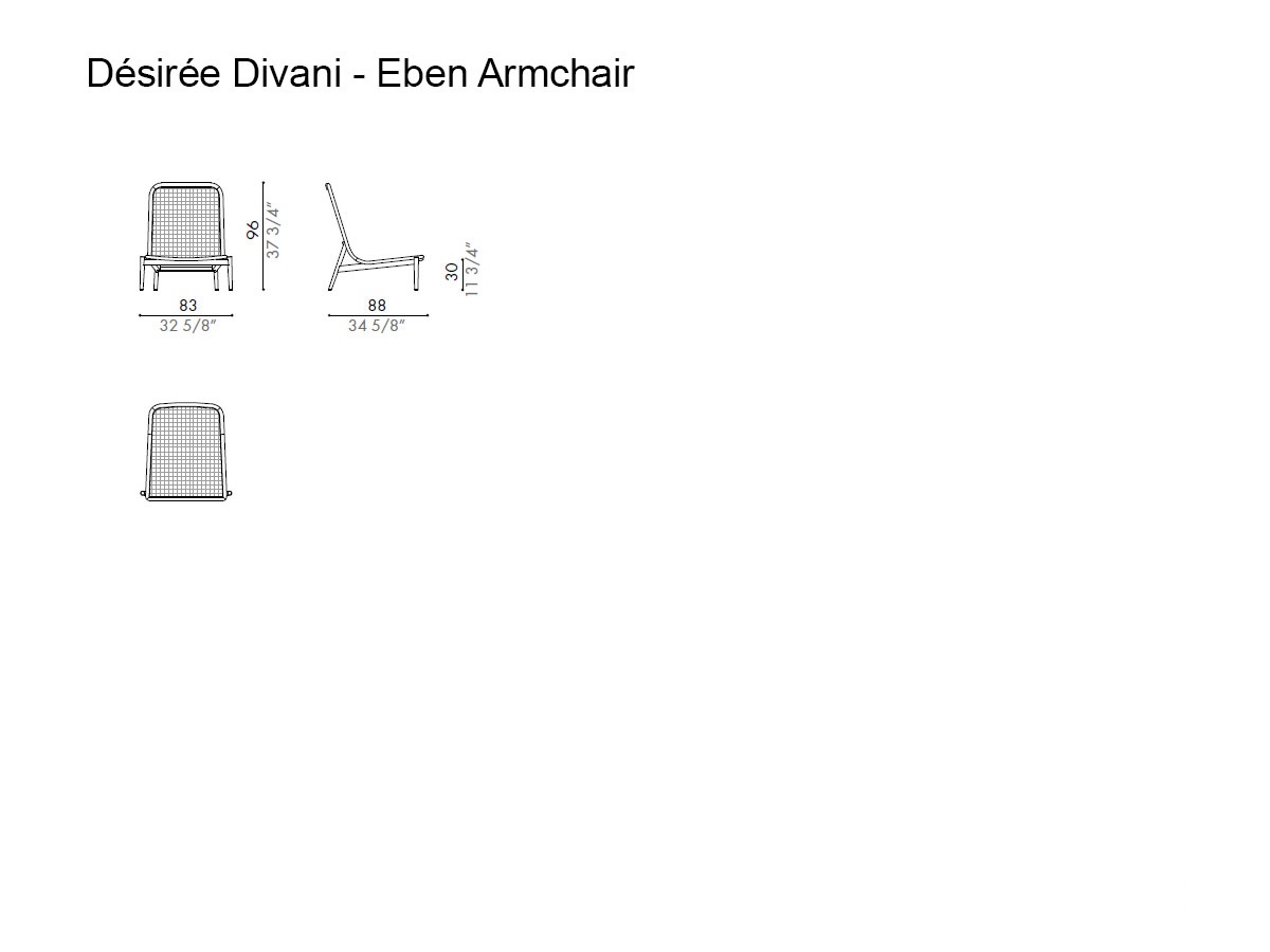 Désirée Divani Eben Outdoor Armchair High Backrest