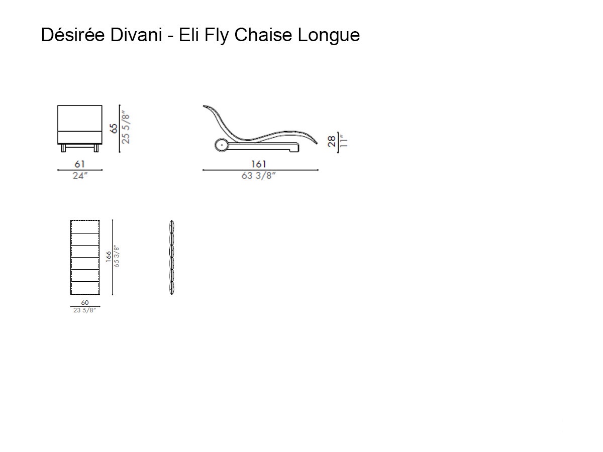 Désirée Divani Eli Fly Outdoor Chaise Longue