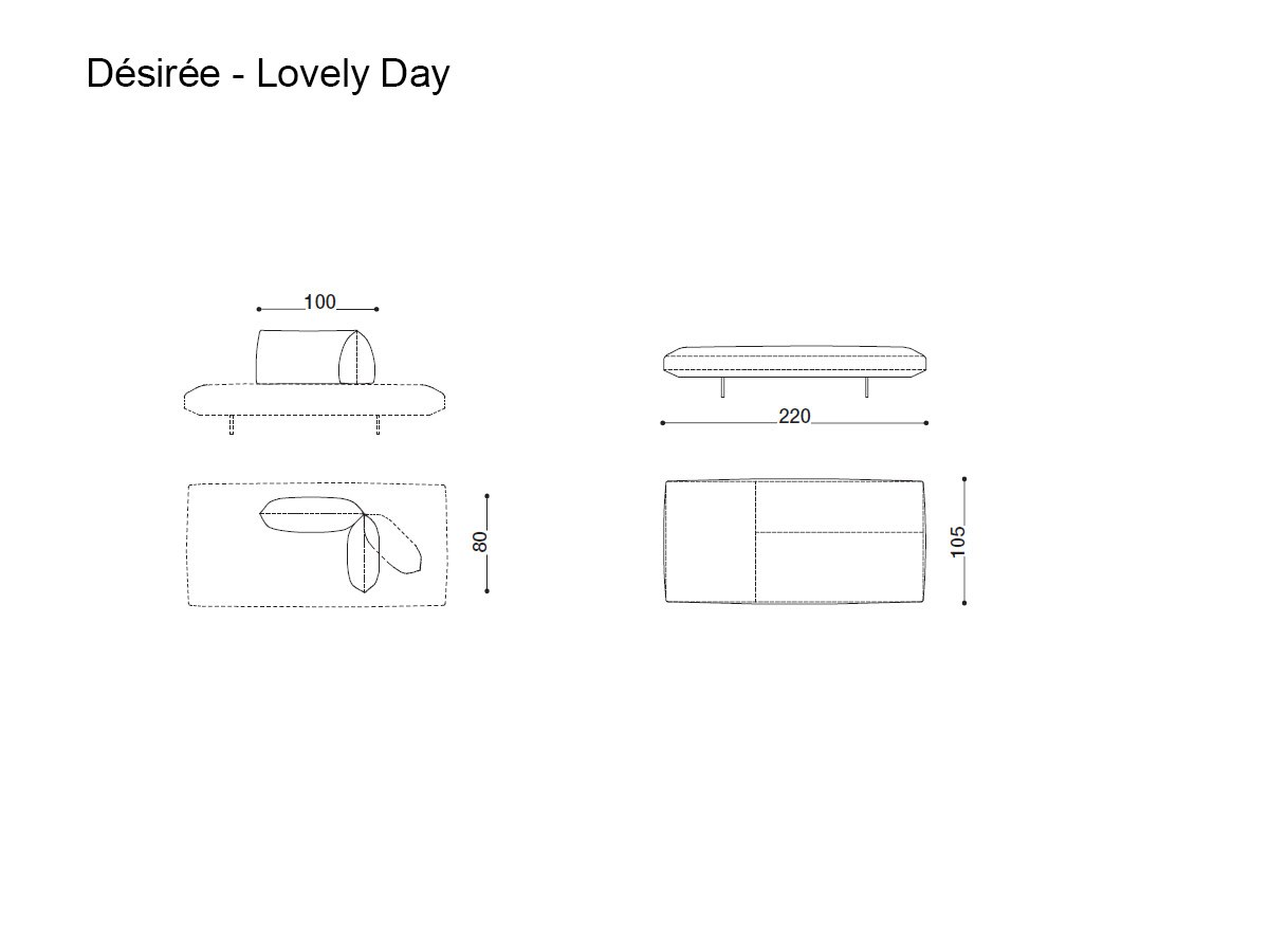 Désirée Divani Lovely Day 220 Sofa Natur