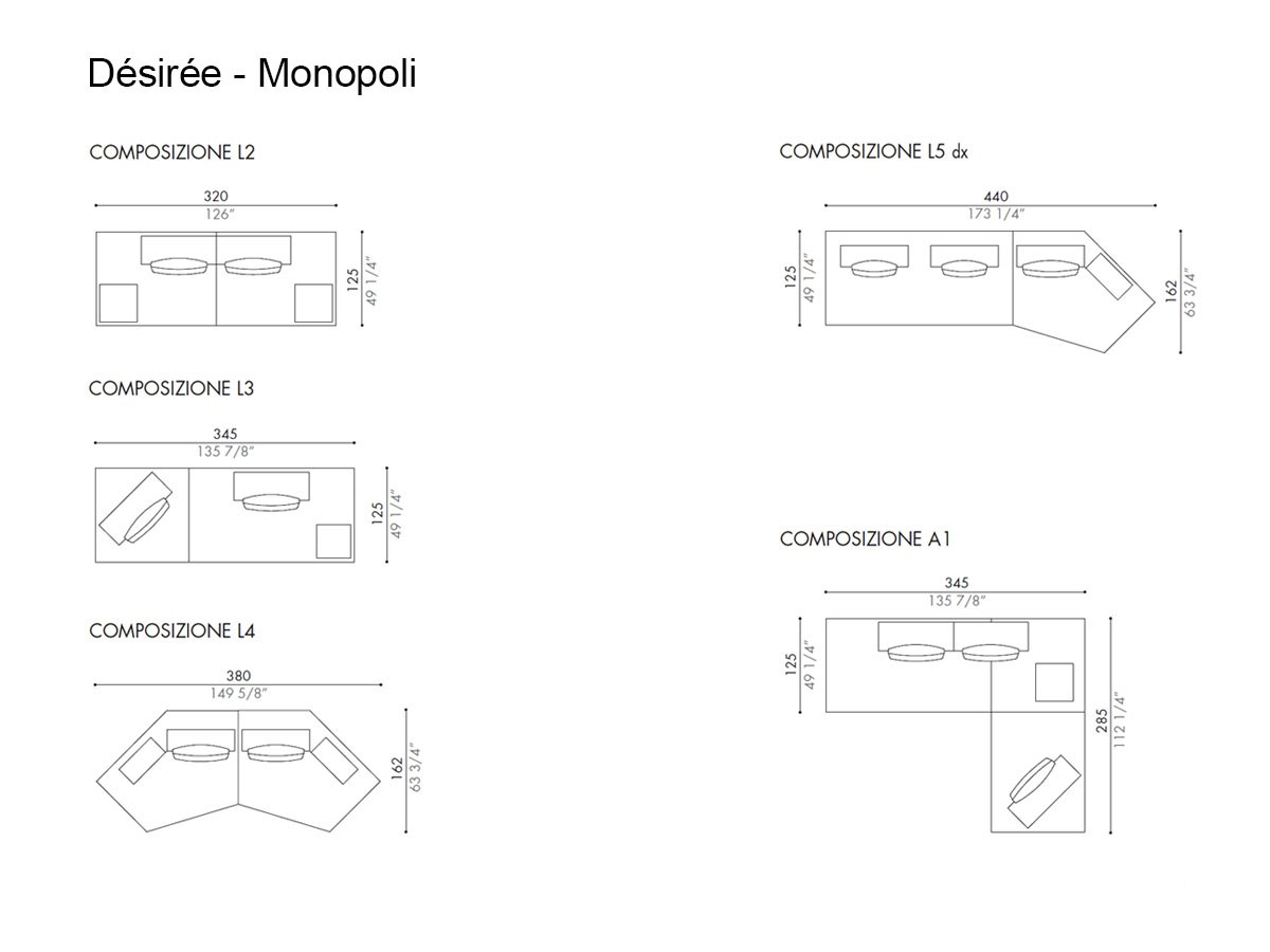 Désirée Divani Monopoli Sofa Collection