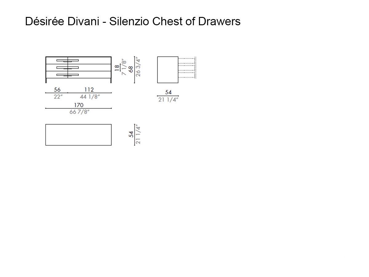 Désirée Divani Silenzio Chest Of Drawers L 170 Cm