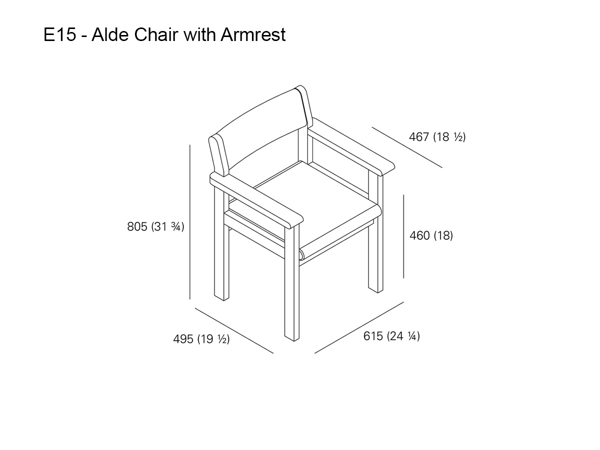 E15 Alde Chair With Armrests