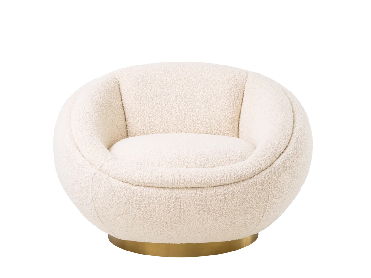 Eichholtz Bollinger Swivel Armchair Boucle Cream