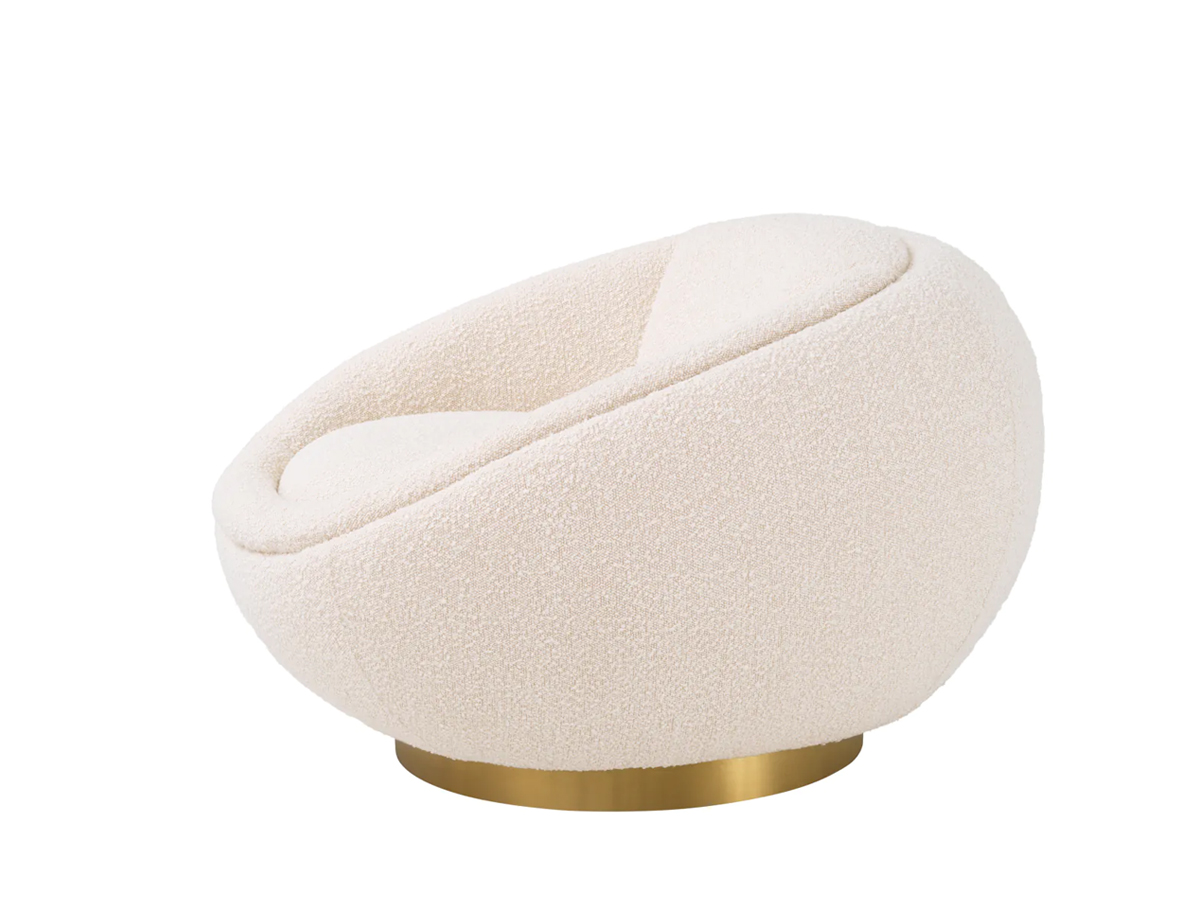 Eichholtz Bollinger Swivel Armchair Boucle Cream