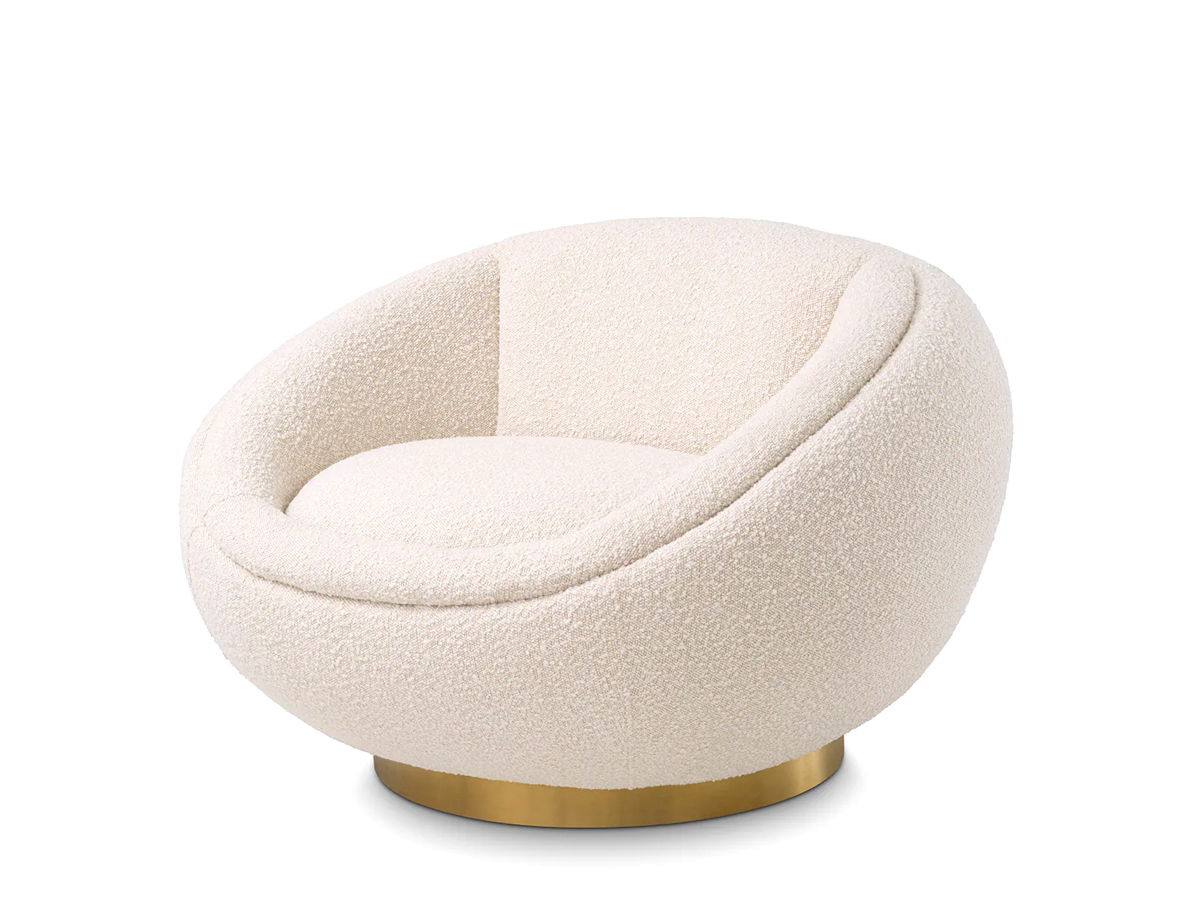 Eichholtz Bollinger Swivel Armchair Boucle Cream