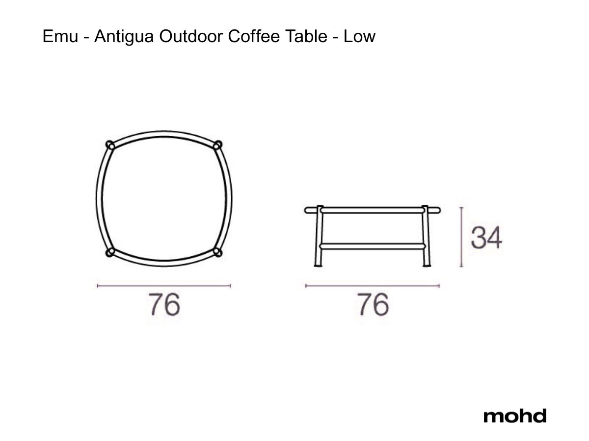 Emu Antigua Outdoor Coffee Table Low
