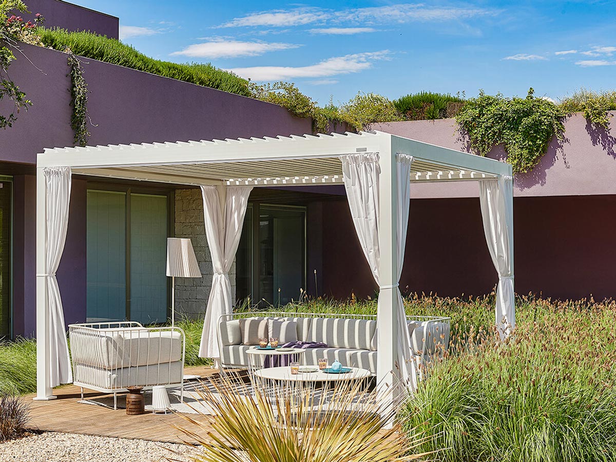 Emu Nuvola Pergola With Curtains