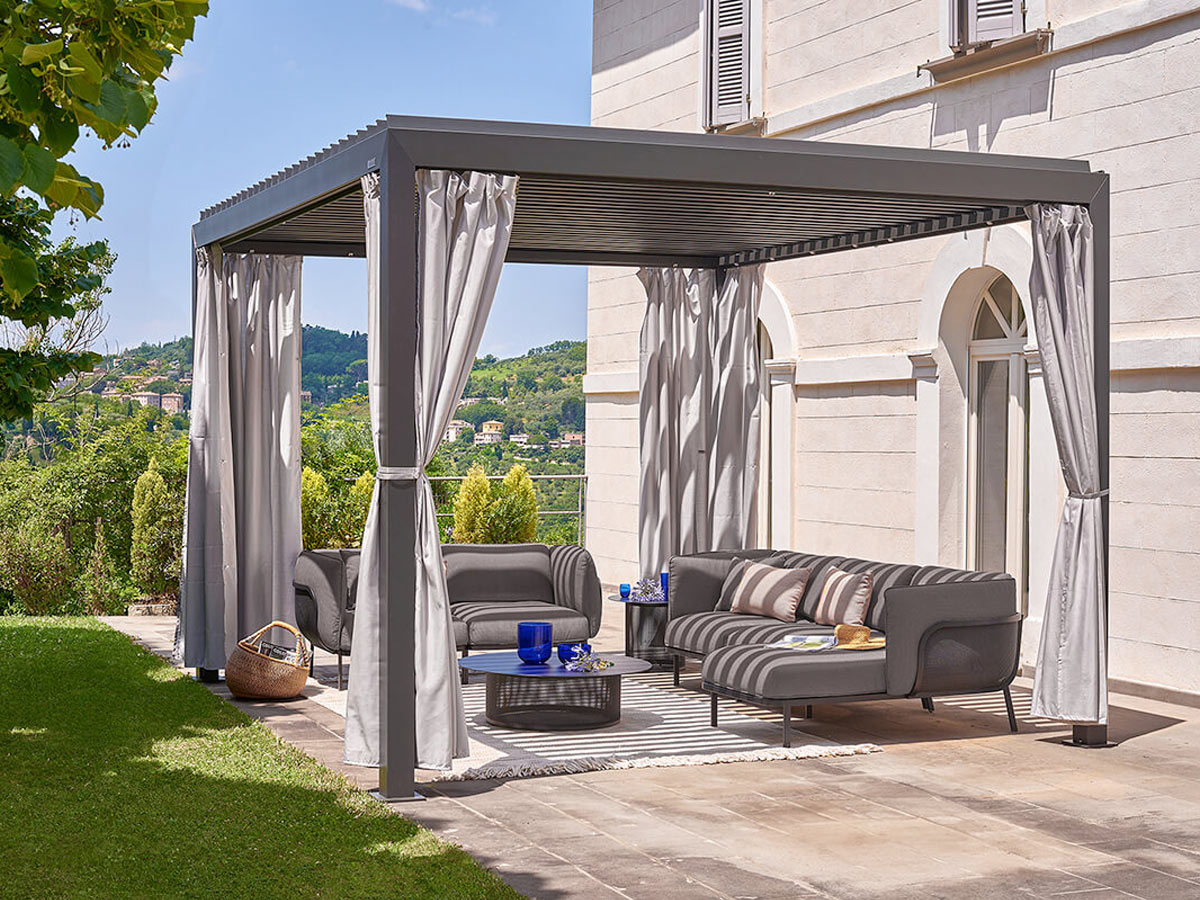 Emu Nuvola Pergola With Curtains