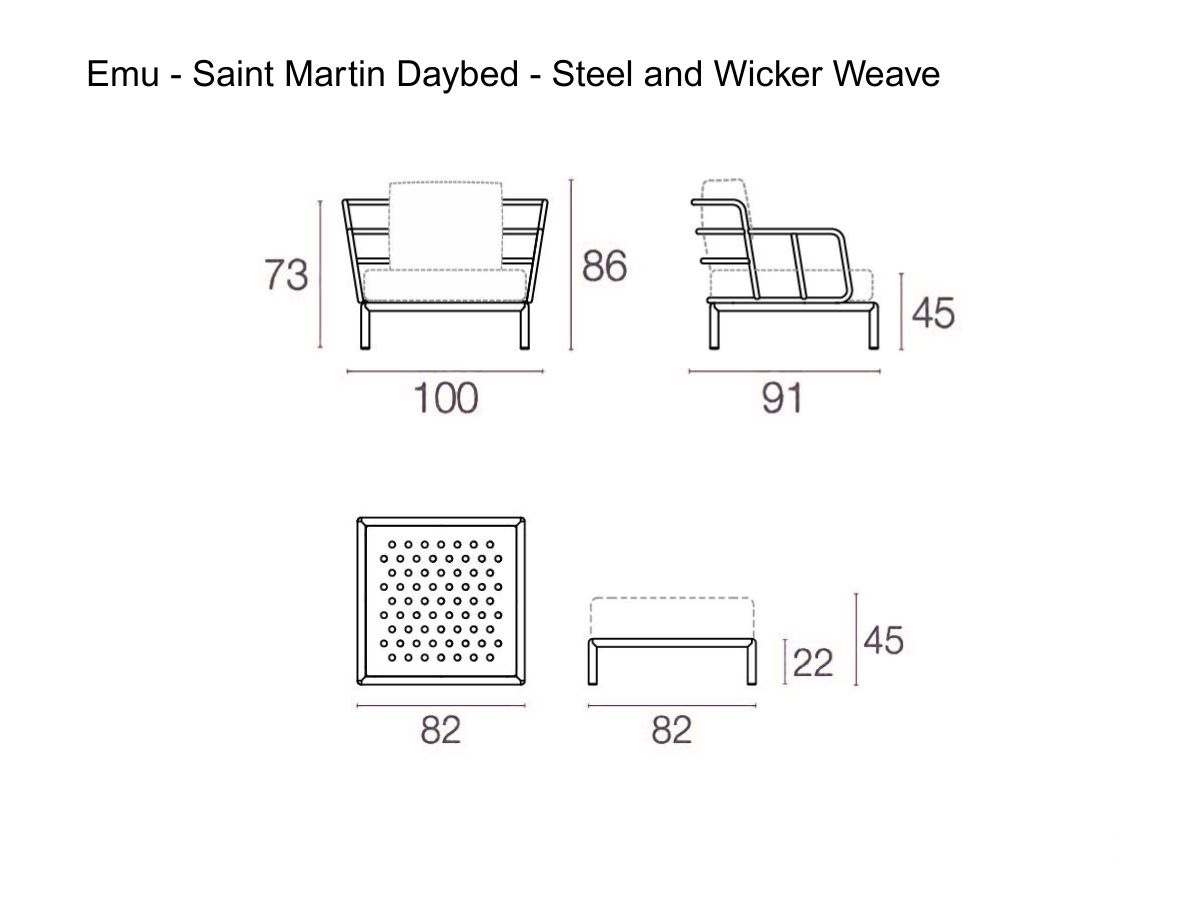 Emu Saint Martin Daybed Steel And Wicker Weave