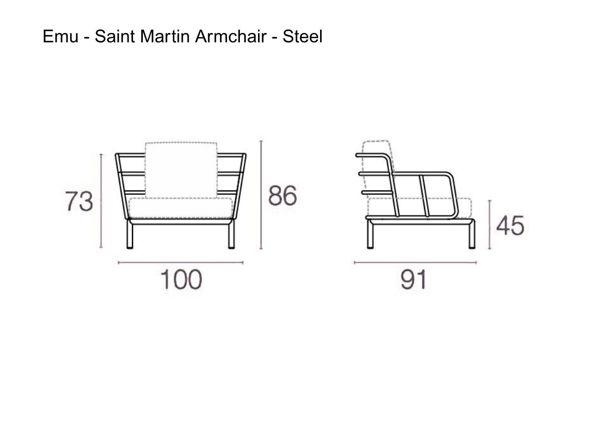 Emu Saint Martin Armchair Steel