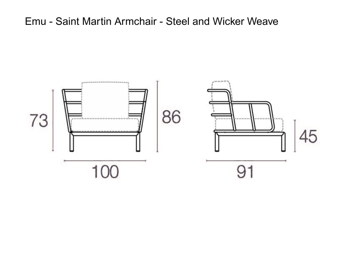 Emu Saint Martin Armchair Steel And Wicker Weave
