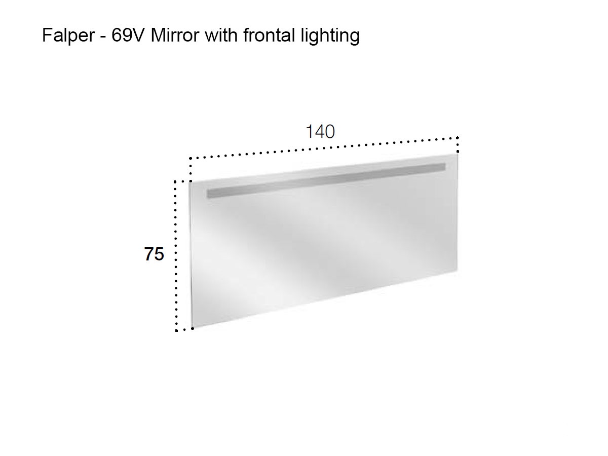 Falper 69v Mirror With Frontal Led Lightining