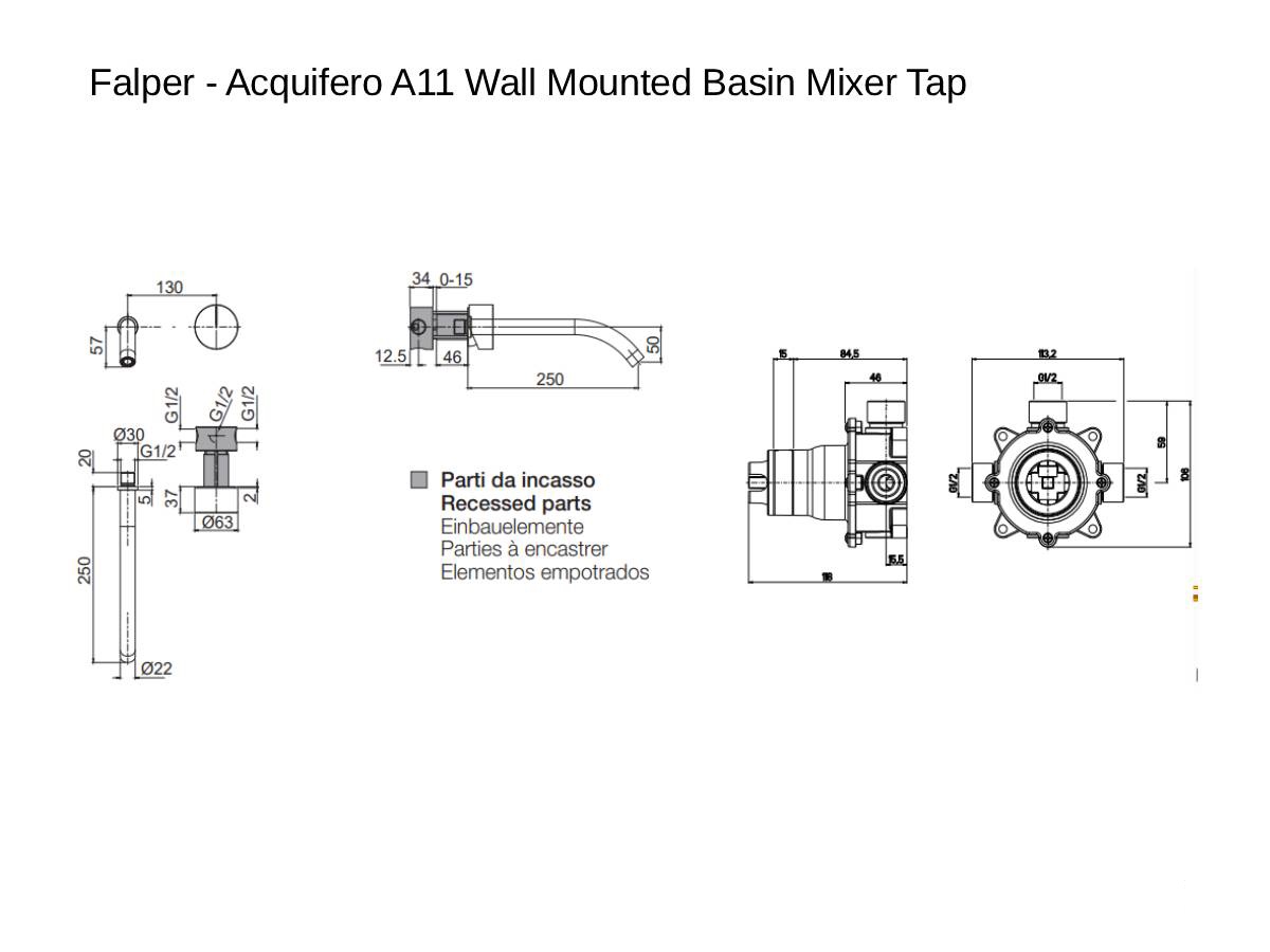 Falper Acquifero A11 Wall Mounted Basin Mixer Tap