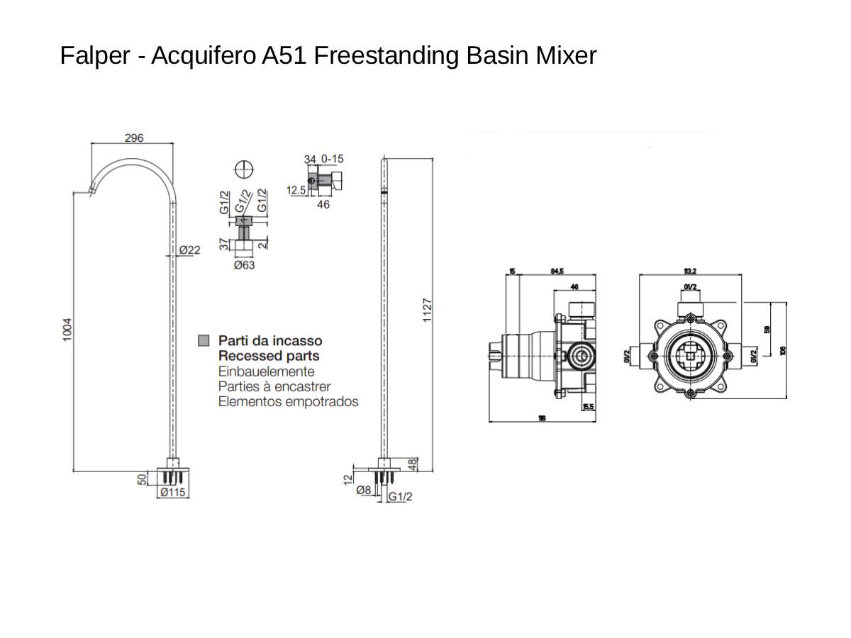 Falper Acquifero A51 Freestanding Basin Mixer