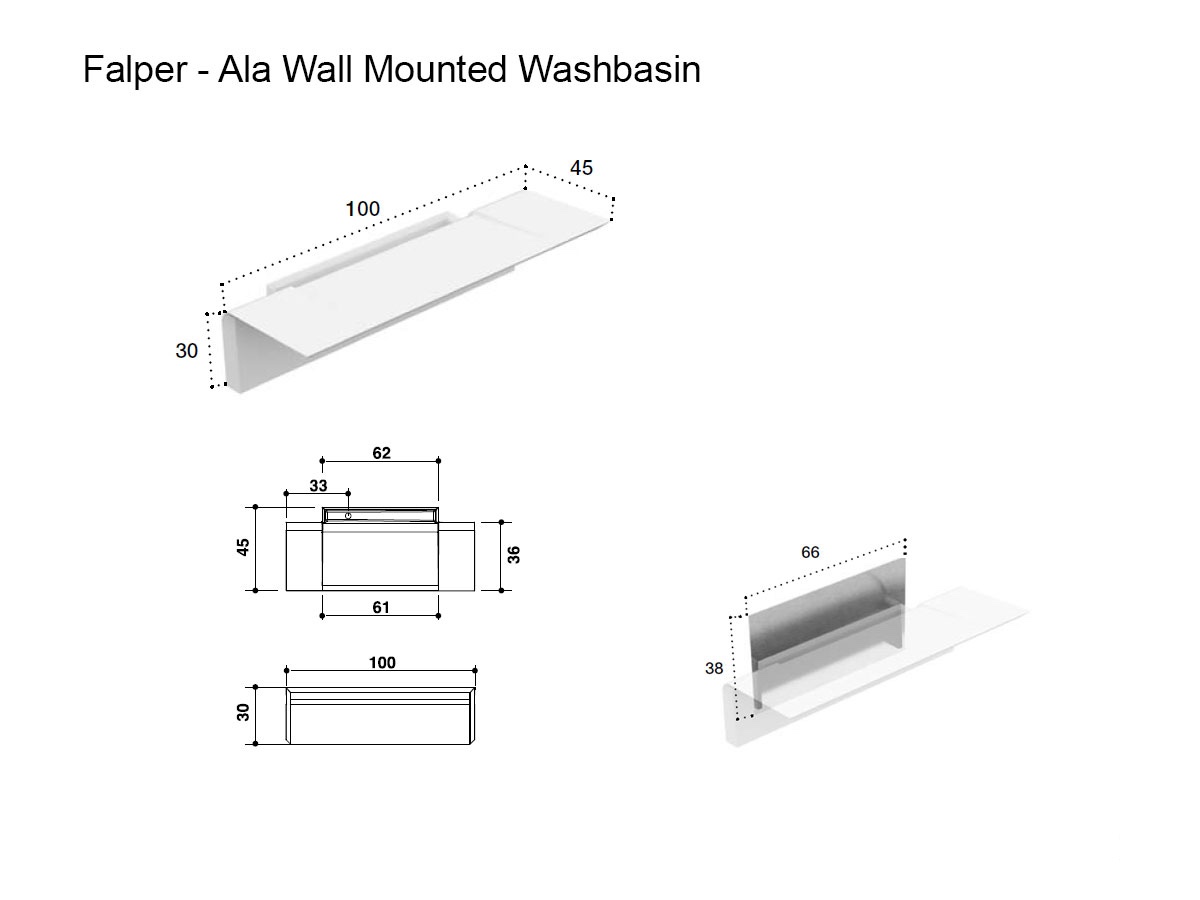 Falper Ala Wall Mounted Washbasin