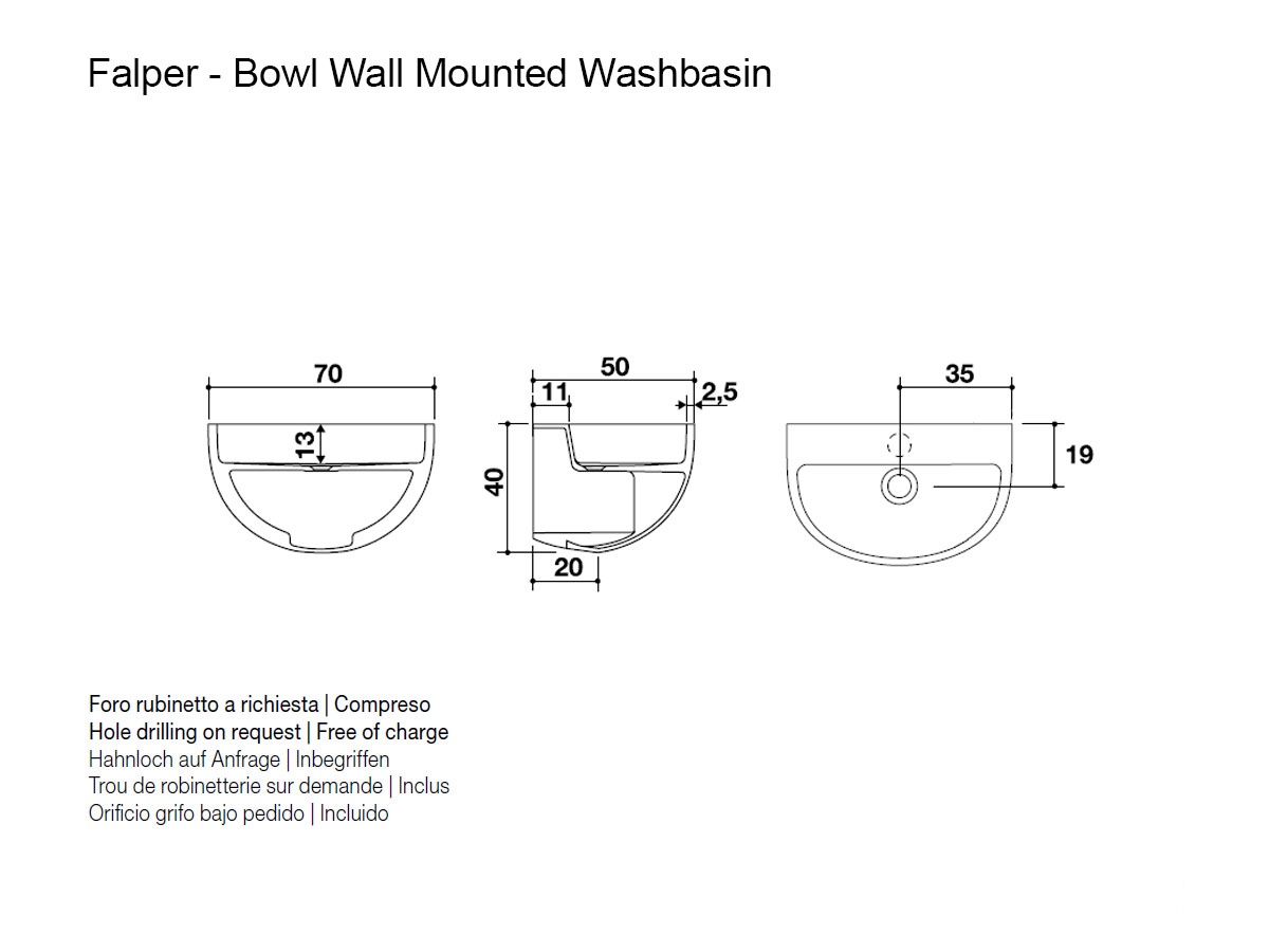 Falper Bowl Wall Mounted Washbasin