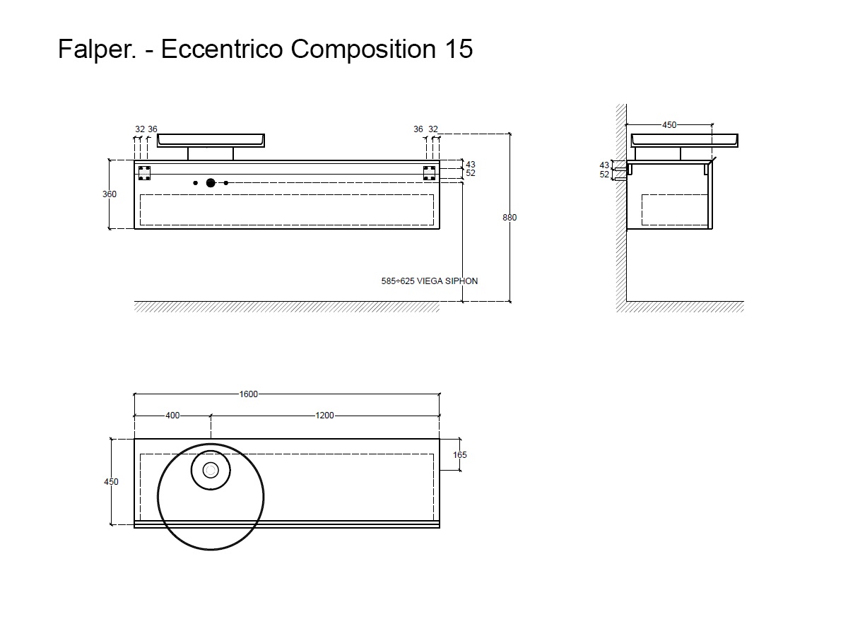 Falper Eccentrico Bathroom Cabinet Composition 15