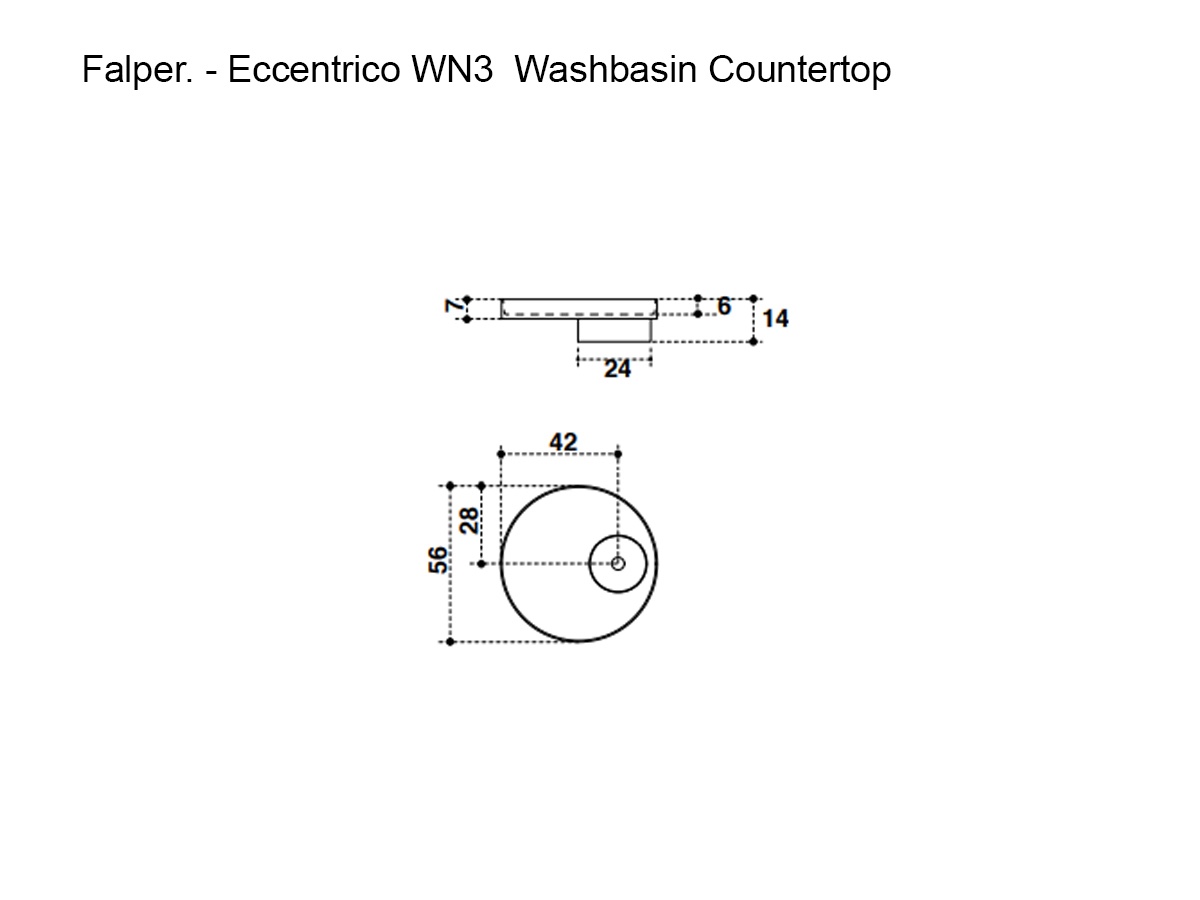 Falper Eccentrico Wn3 Washbasin Countertop Black Marquinia Marble