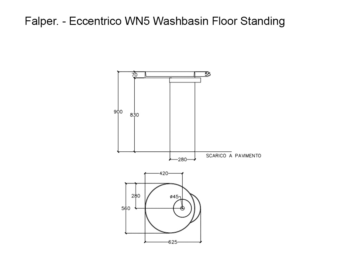 Falper Eccentrico Wn5 Washbasin Floor Standing Walnuttitanium