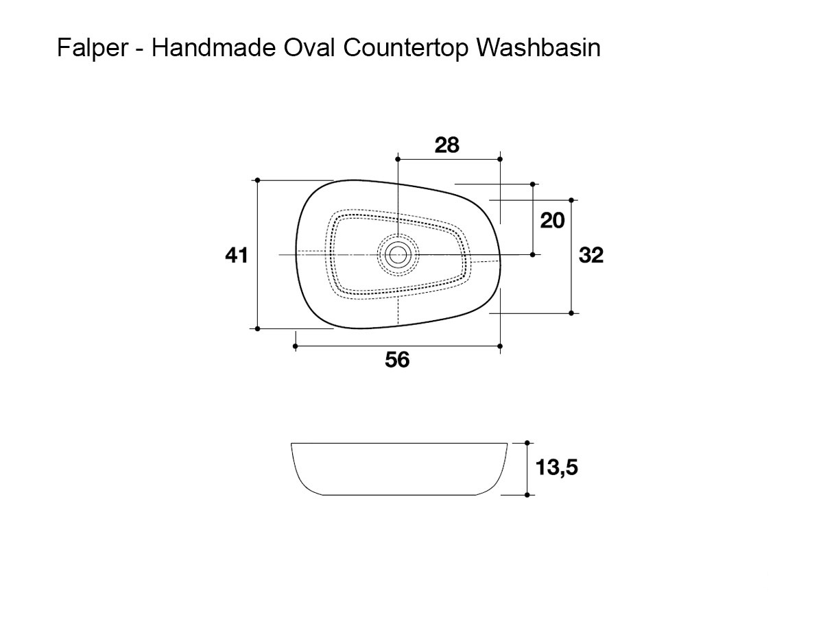 Falper Handmade Oval Countertop Washbasin