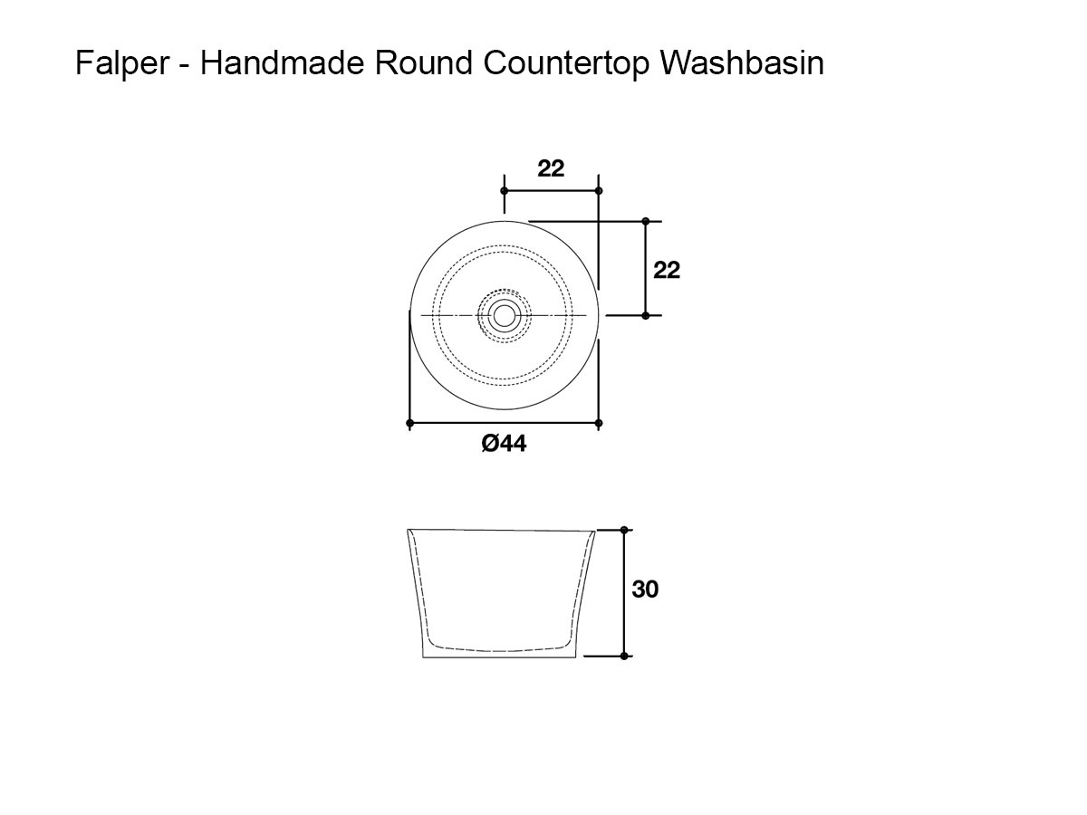 Falper Handmade Round Countertop Washbasin