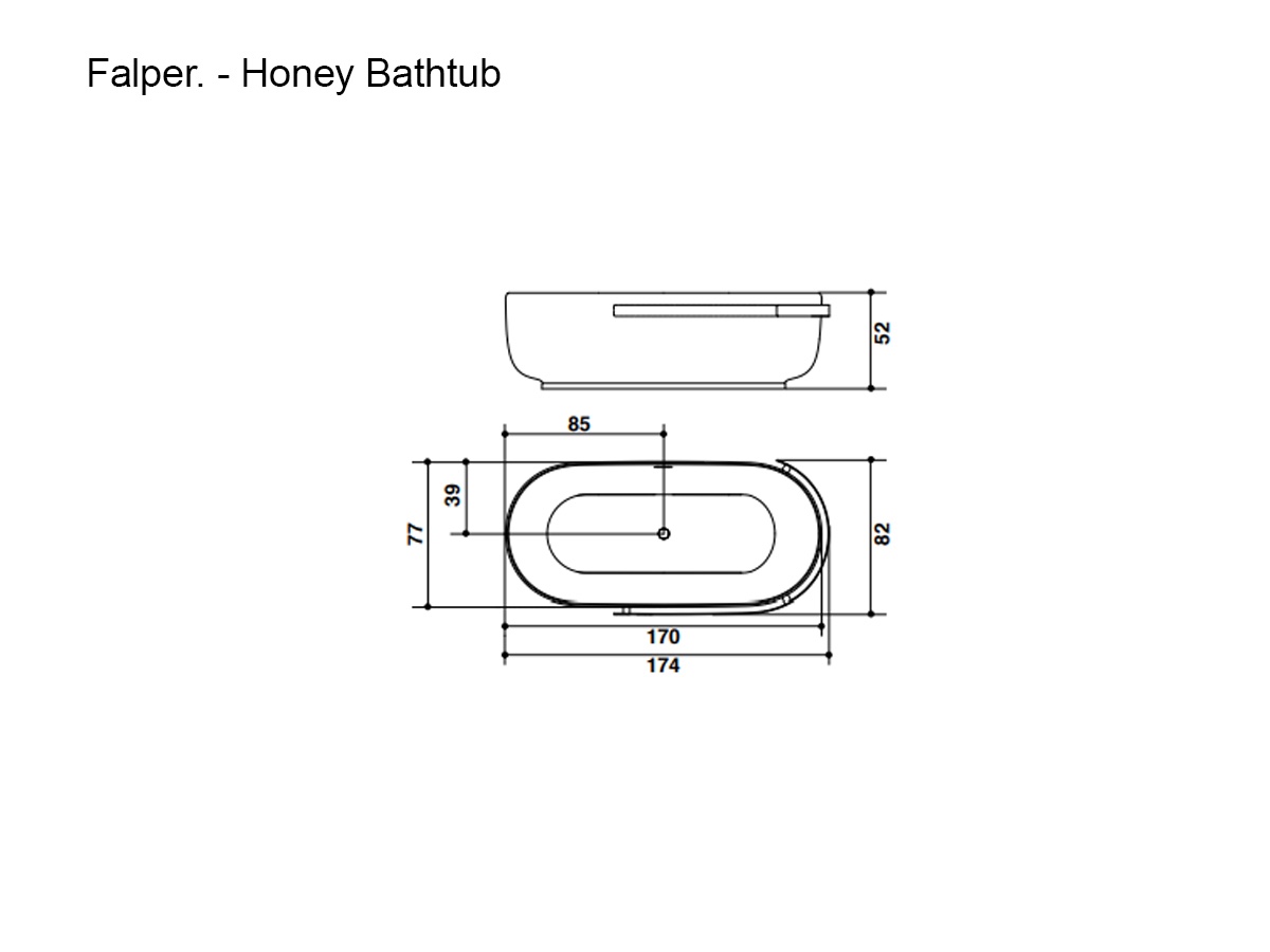 Falper Homey Bathtub Brushed Brass