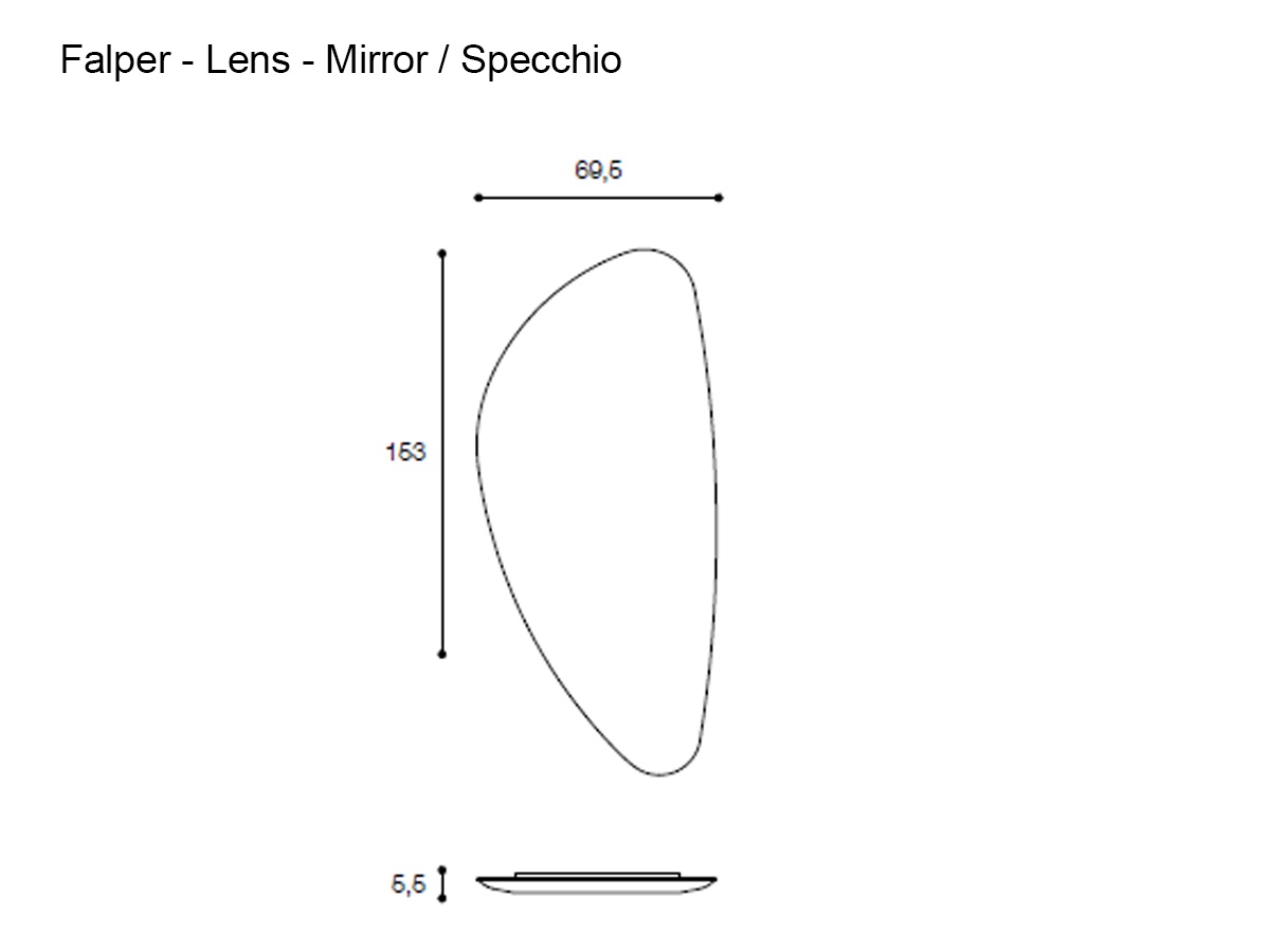 Falper Lens Mirror H 153 Cm