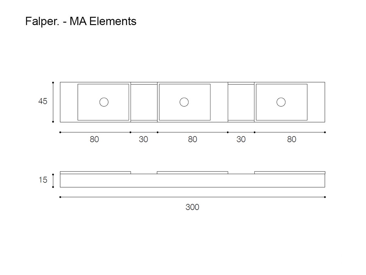 Falper Ma Elements Washbasin Shelf L 300 Cm