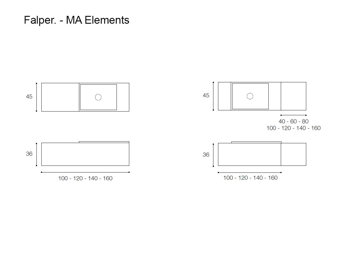 Falper Ma Elements Washstand Cabinet H 36 Cm