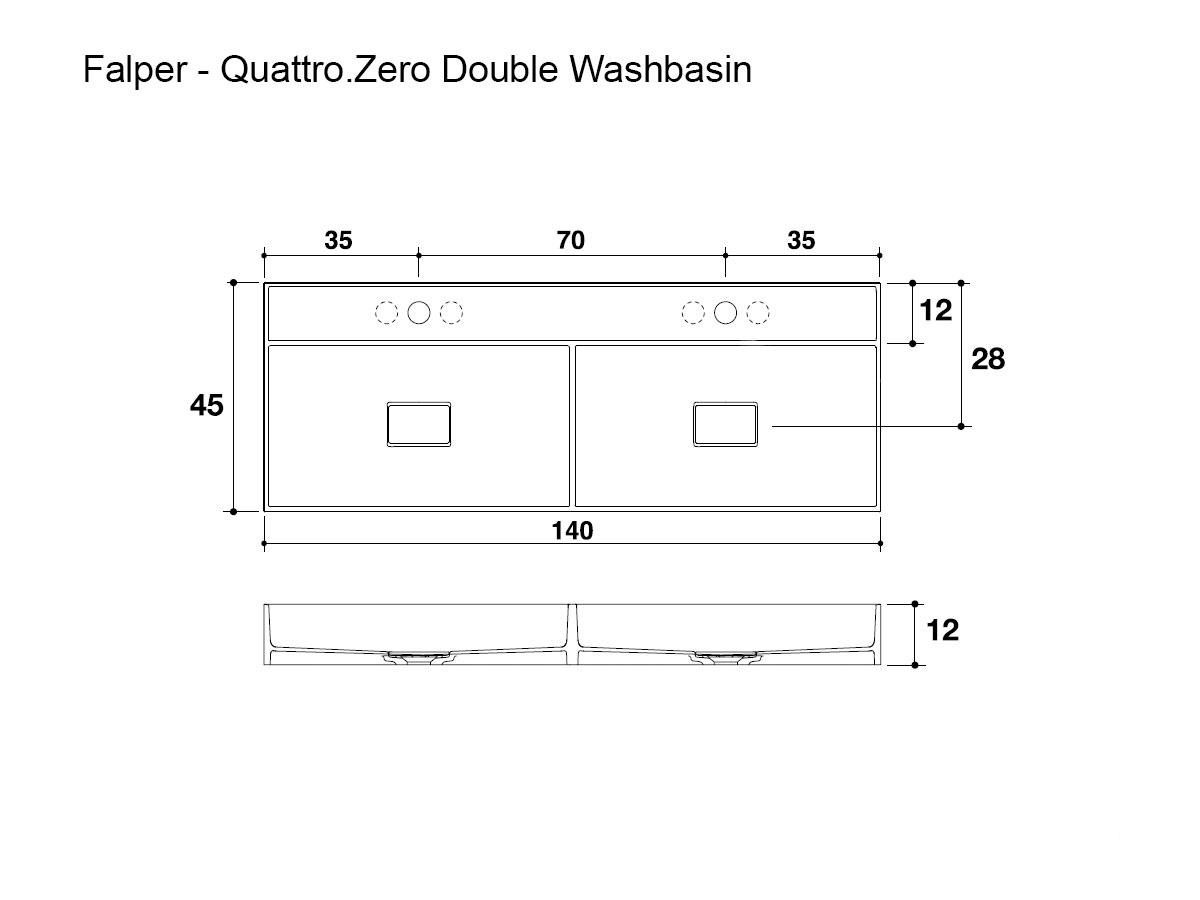 Falper Quattrozero Double Washbasin