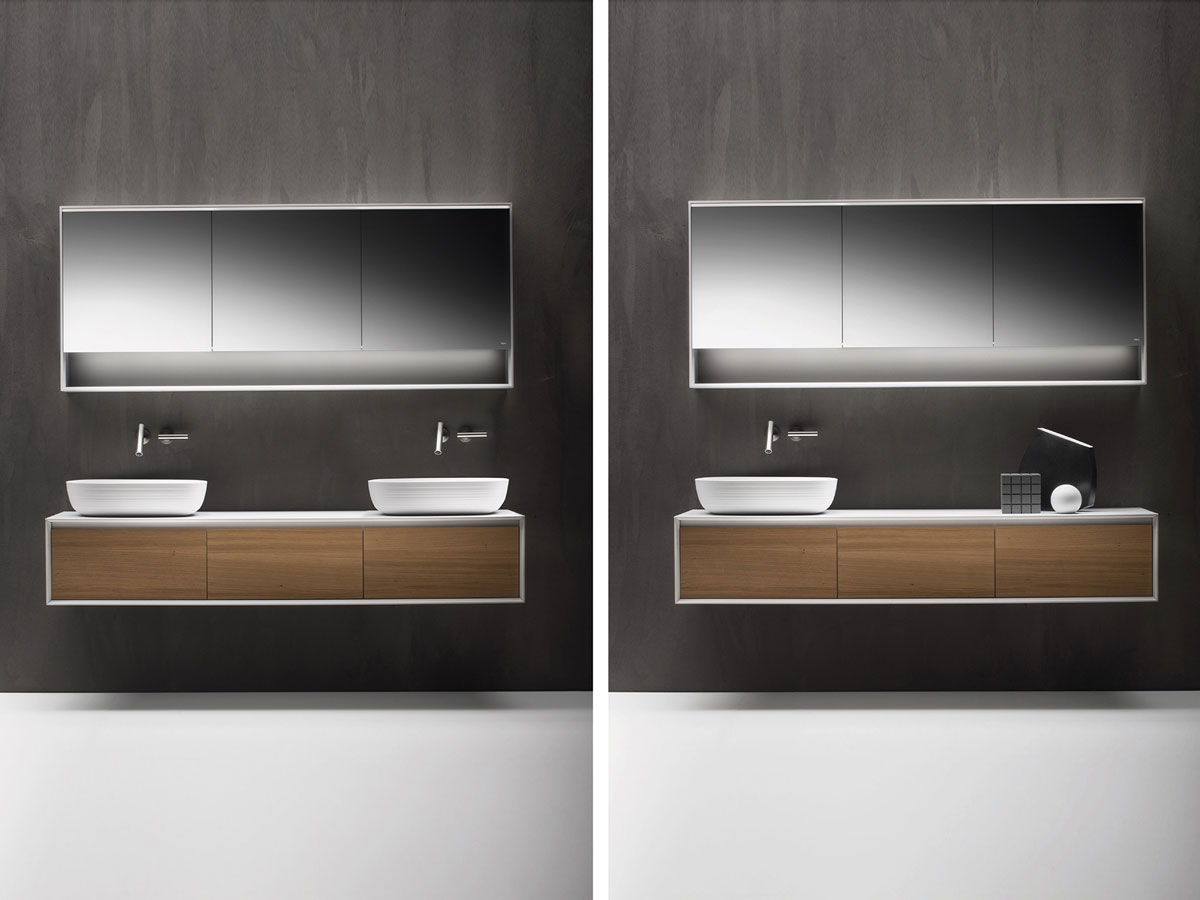 Falper Shape Evo Cabinet Mirror With Open Storage