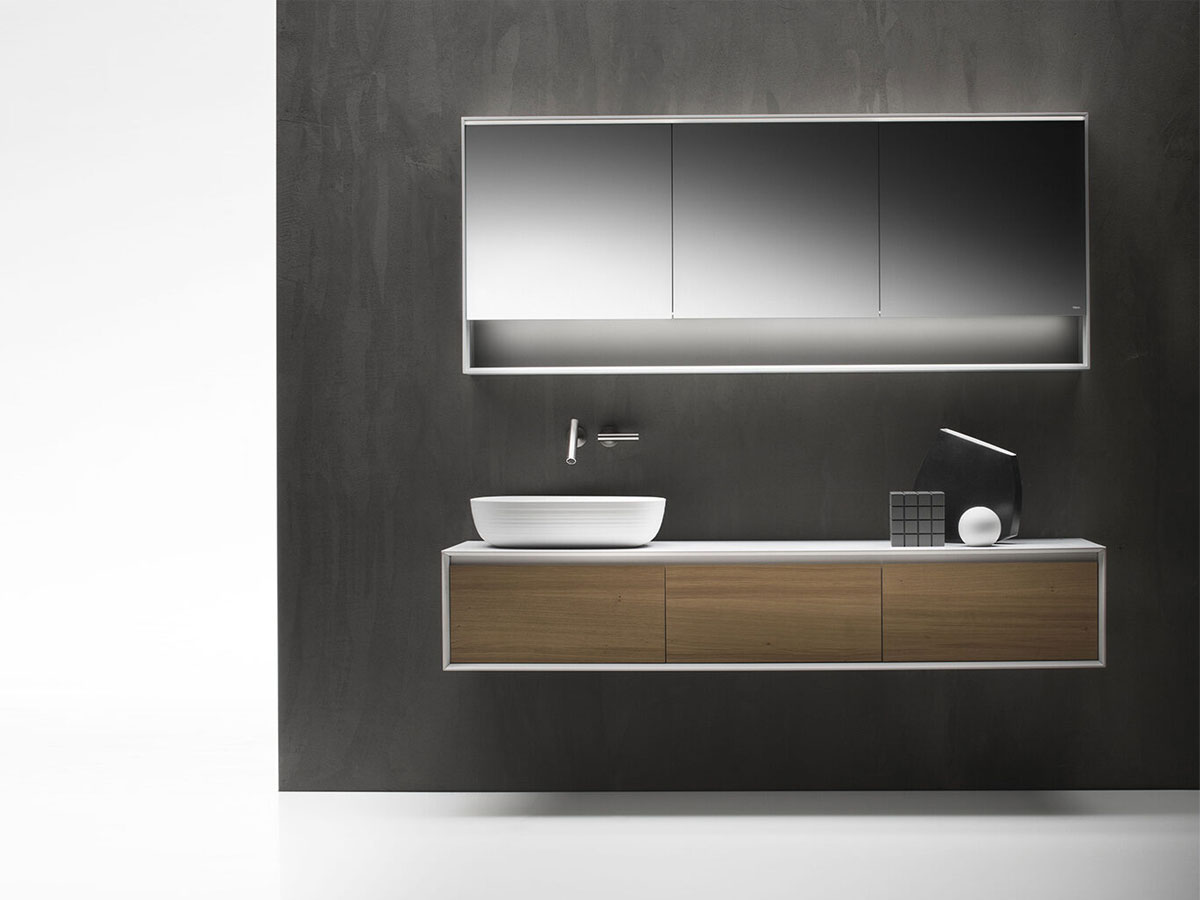 Falper Shape Evo Cabinet Mirror With Open Storage