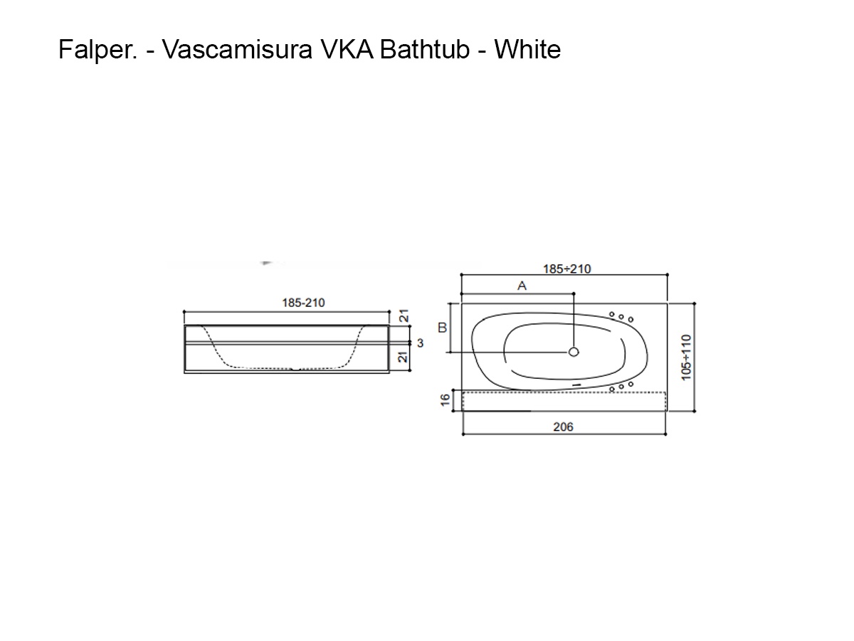 Falper Vascamisura Vka Bathtub White