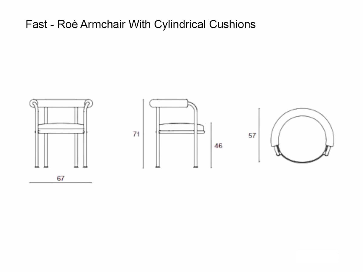 Fast Roe Chair With Cylindrical Cushions Outdoor