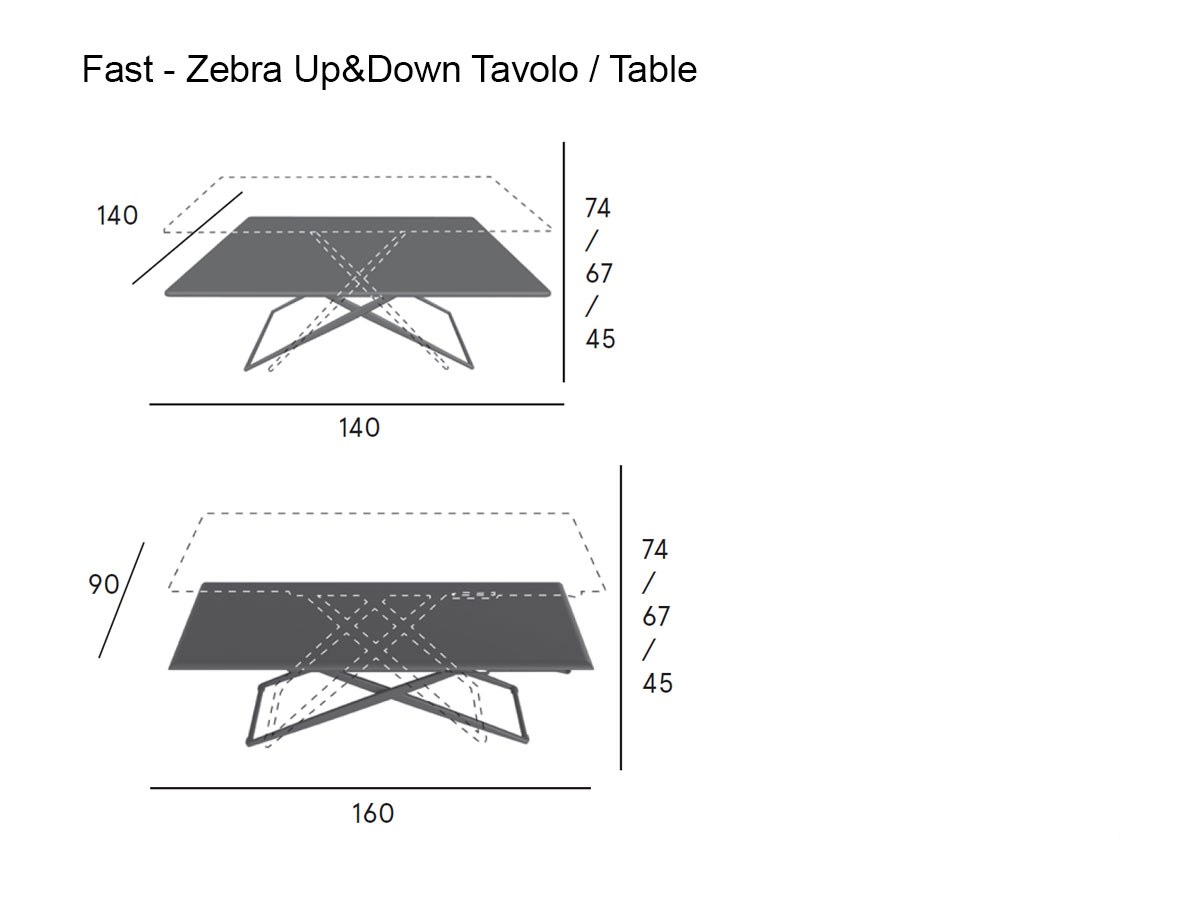 Fast Zebra Up Down Table