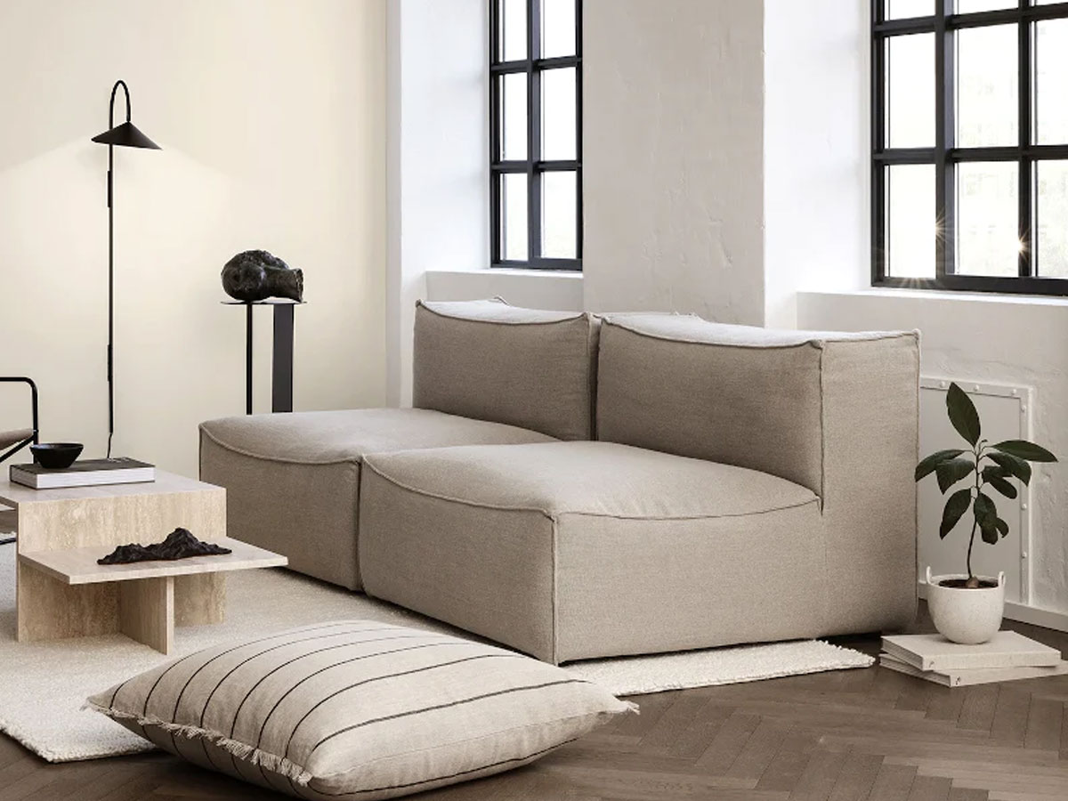Ferm Living Catena Sofa Linear Composition 2xl100 Rich Linen Natural