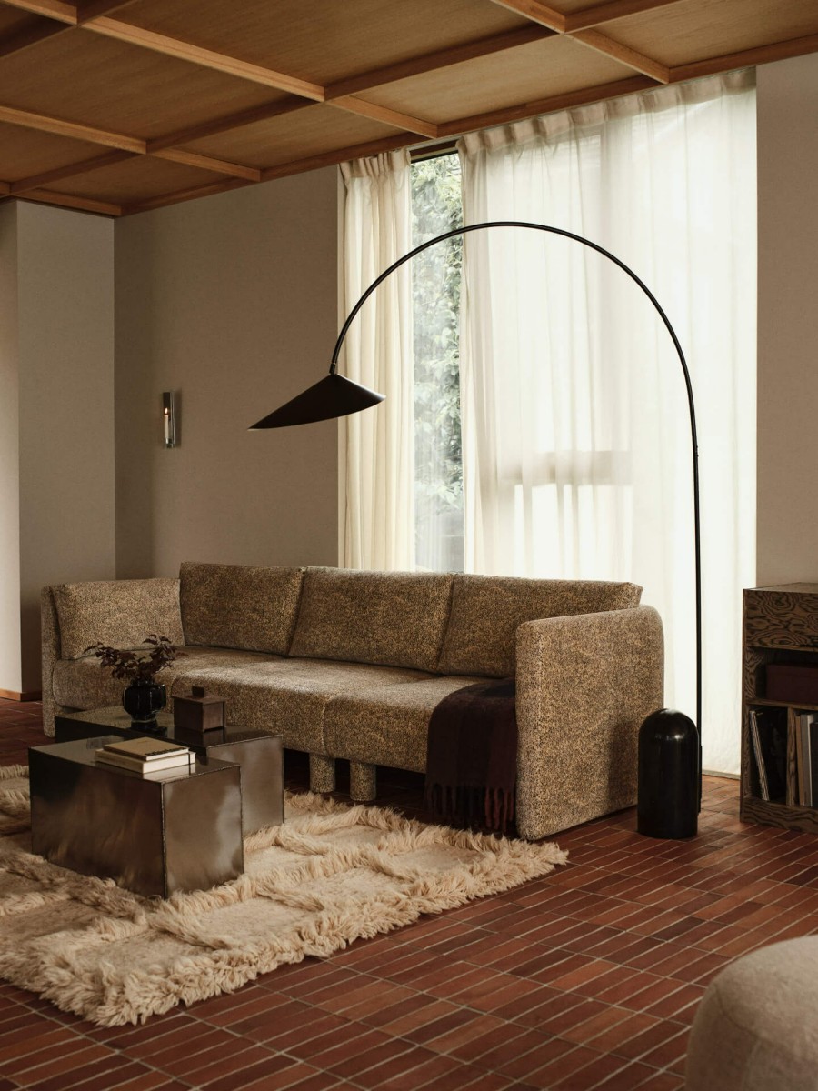 Ferm Living Dase Sofa Armerest End Module Poppy Velvet Butterblack