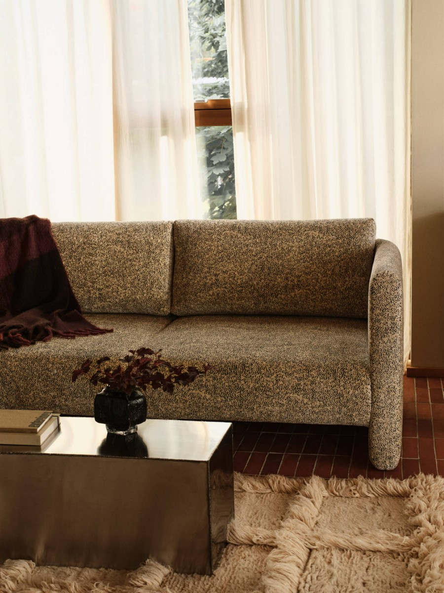 Ferm Living Dase Sofa Armerest End Module Poppy Velvet Butterblack