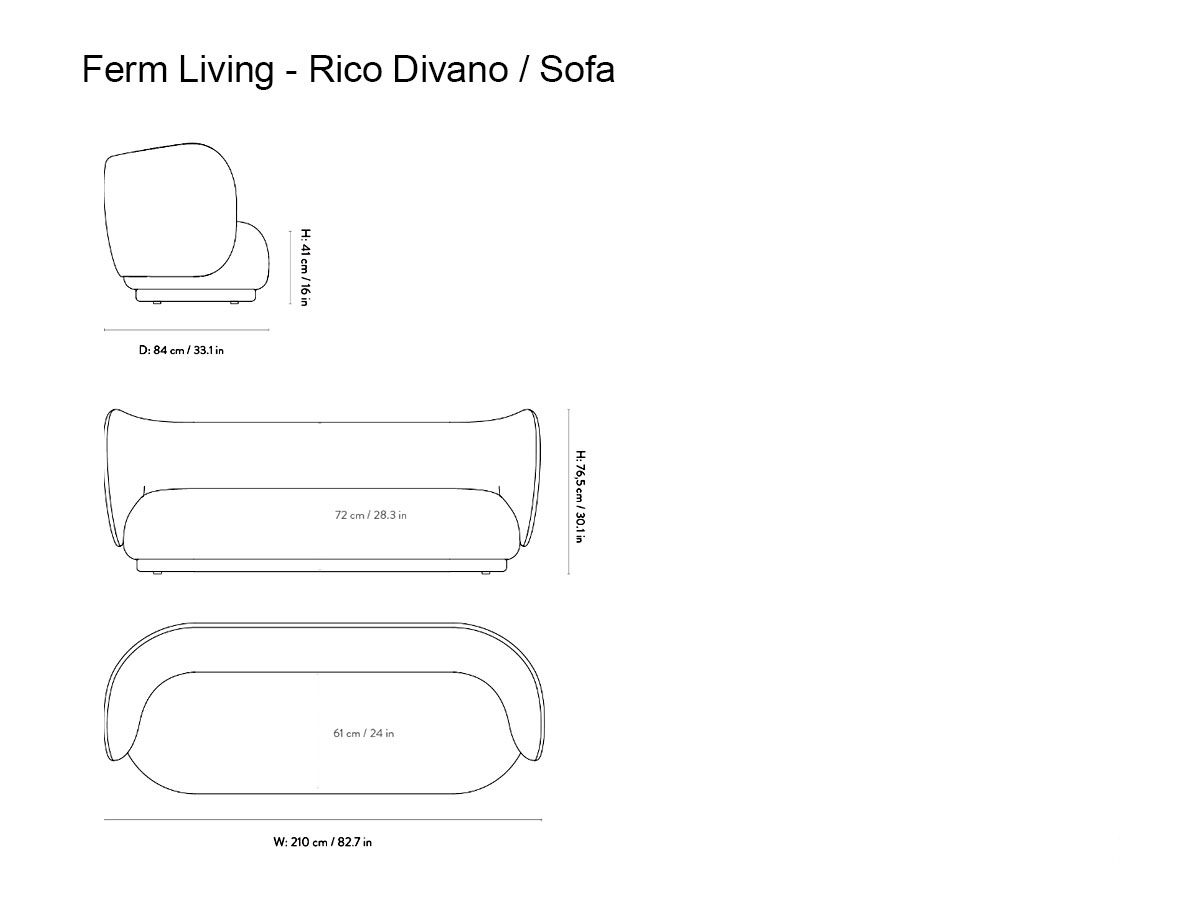 Ferm Living Rico 3 Seater Sofa Utzon Can Lis
