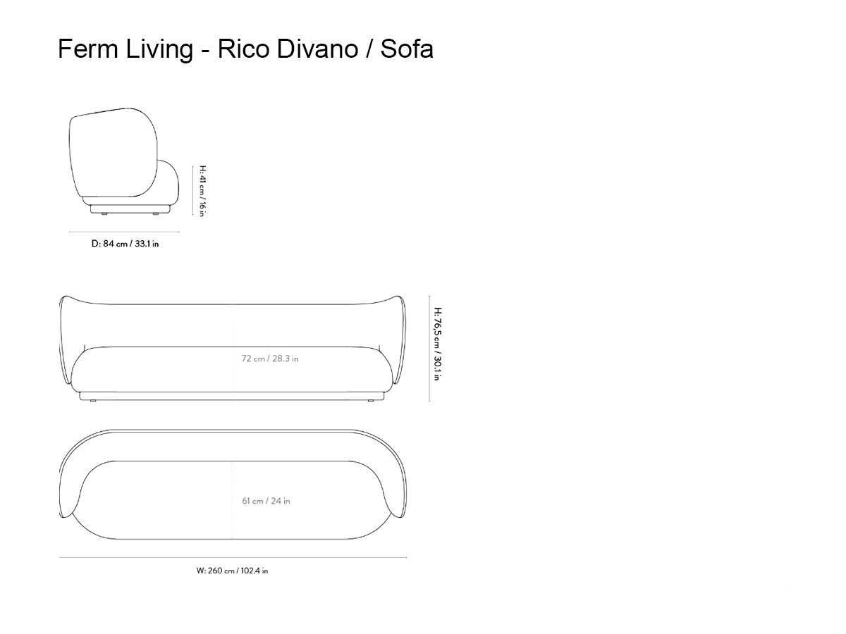 Ferm Living Rico 4 Seater Sofa Utzon Can Lis