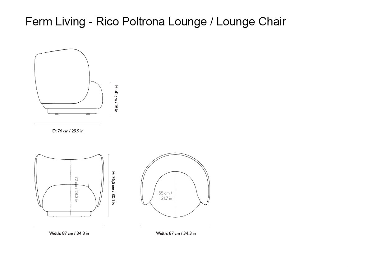 Ferm Living Rico Swivel Lounge Chair Utzon Can Lis