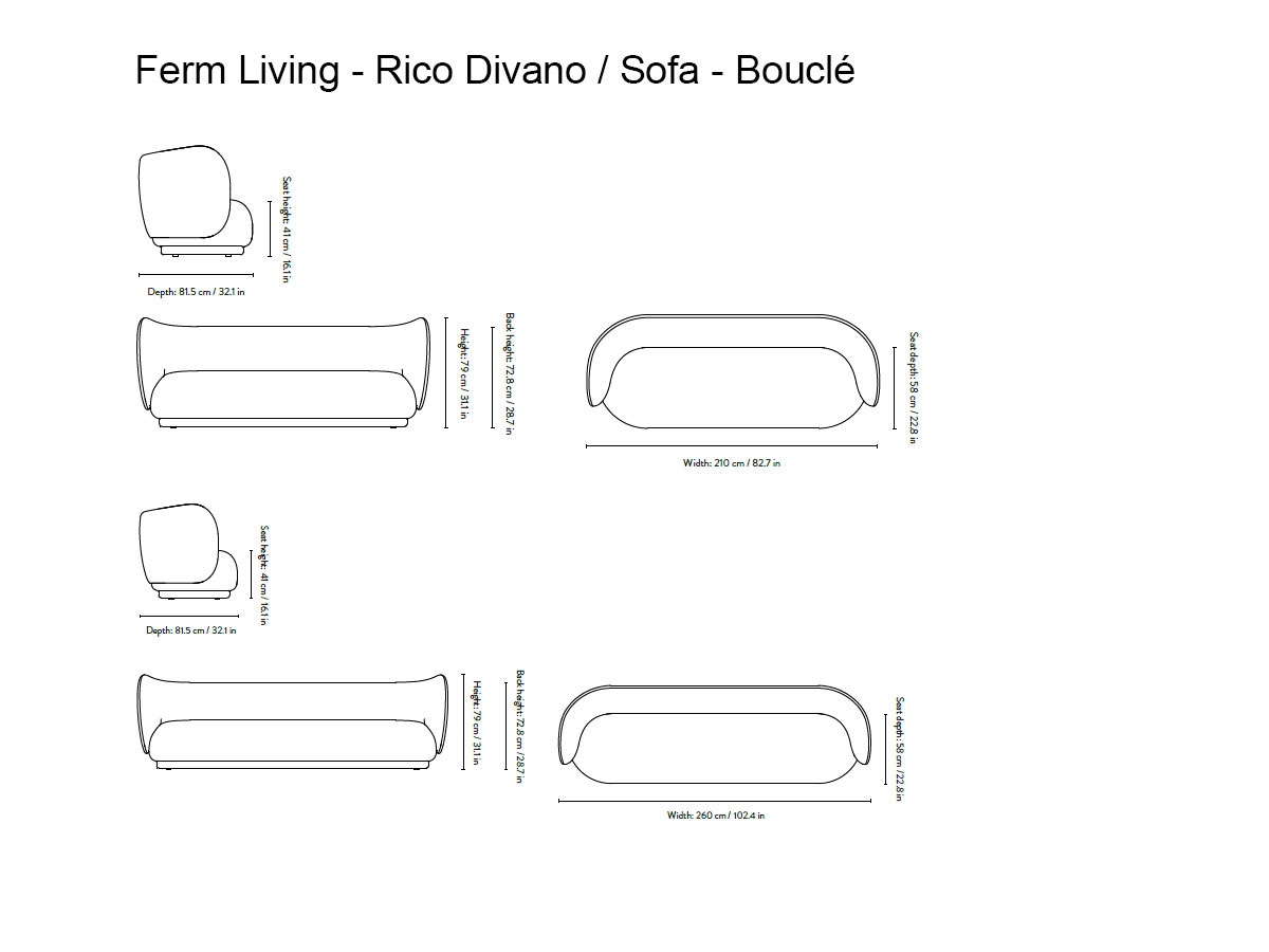 Ferm Living Rico Sofa 4 Boucle Sand